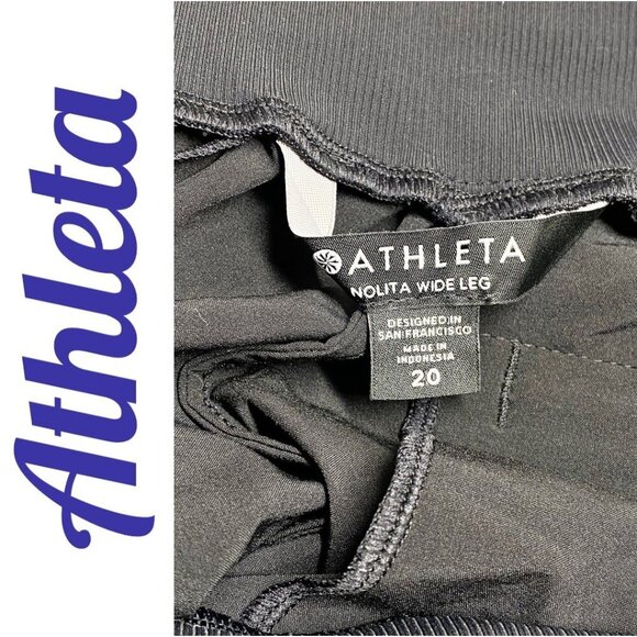 NWT ATHLETA NOLITA WIDE LEG PANTS Stretchy Casual Versatile Black, Size 20 - Picture 7 of 12